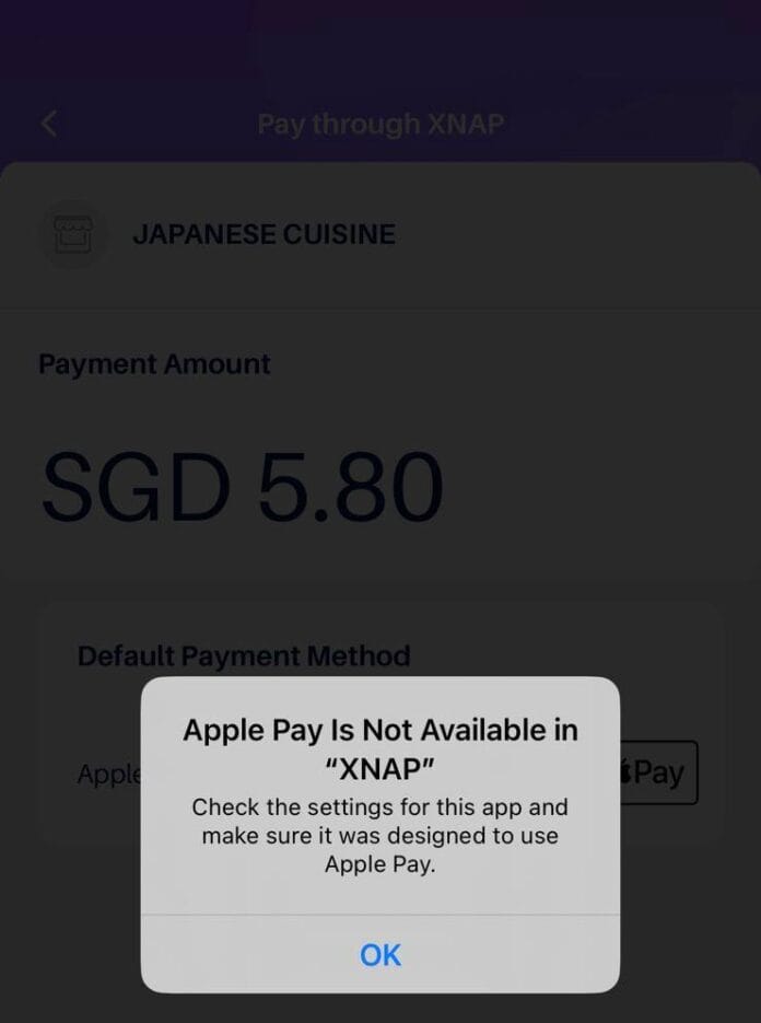 Fixed XNAP Not Working With Apple Pay The MileLion