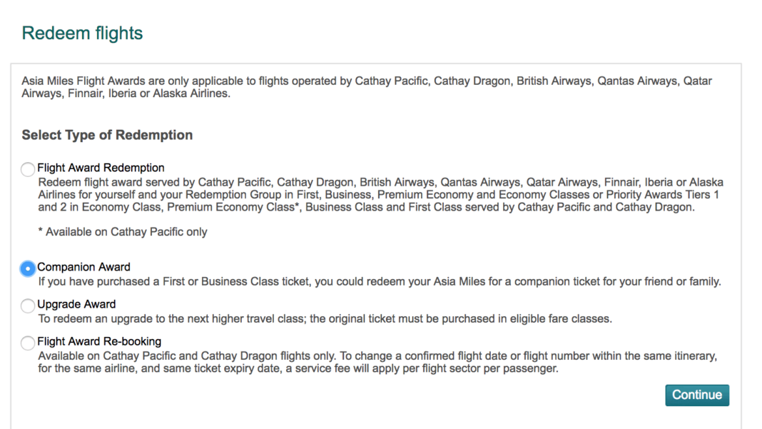 Examining Companion Ticket Awards with Asia Miles The MileLion