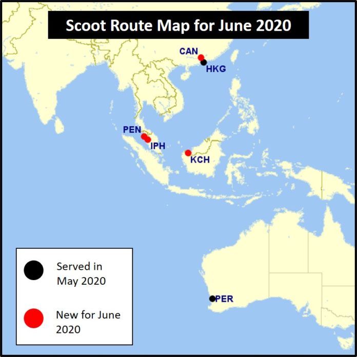 Scoot Operating Maps Getting better: Scoot announces June 2020 flight schedules and ...