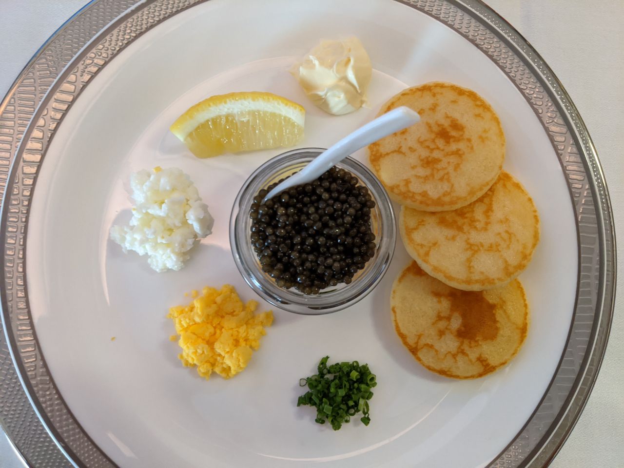 Caviar and accompaniments 