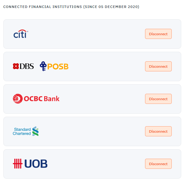 sgfindex bank connections