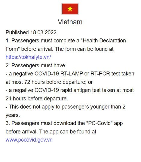 travel advisory from singapore to vietnam
