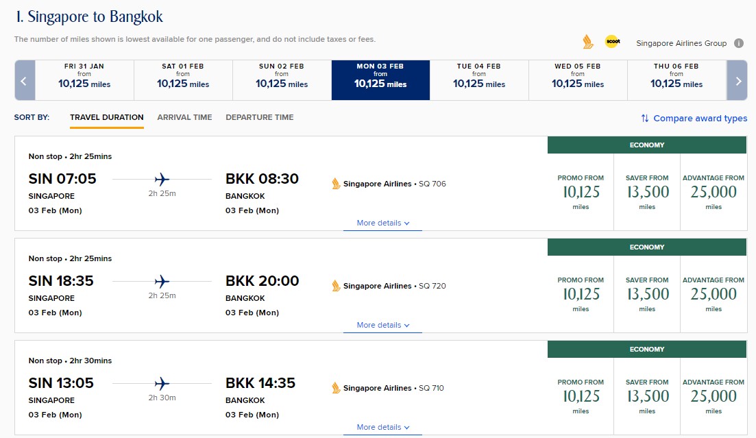 singapore airlines business travel